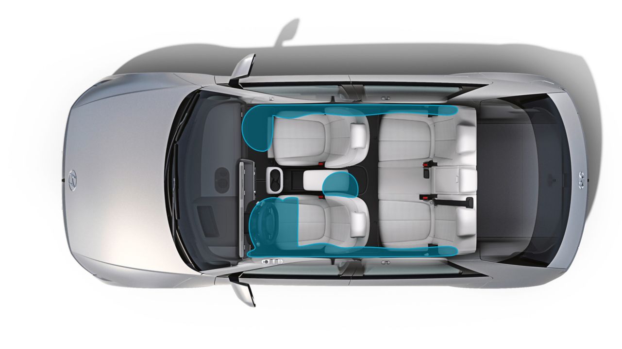 Sedm airbagů pro vyšší bezpečnost elektromobilu Hyundai IONIQ 5.